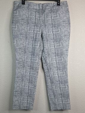 Textured Gray Cropped Dress Pants